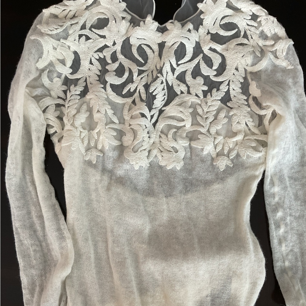 Ermanno Scervino Cream Lace Bodysuit